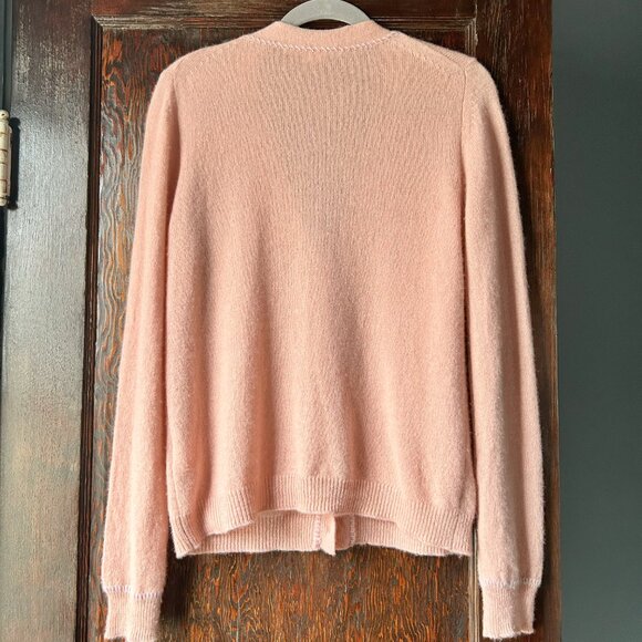 Veronica Beard Rosewood Arta 100% Cashmere Cardigan Tortoise Shell Button - Picture 2 of 9